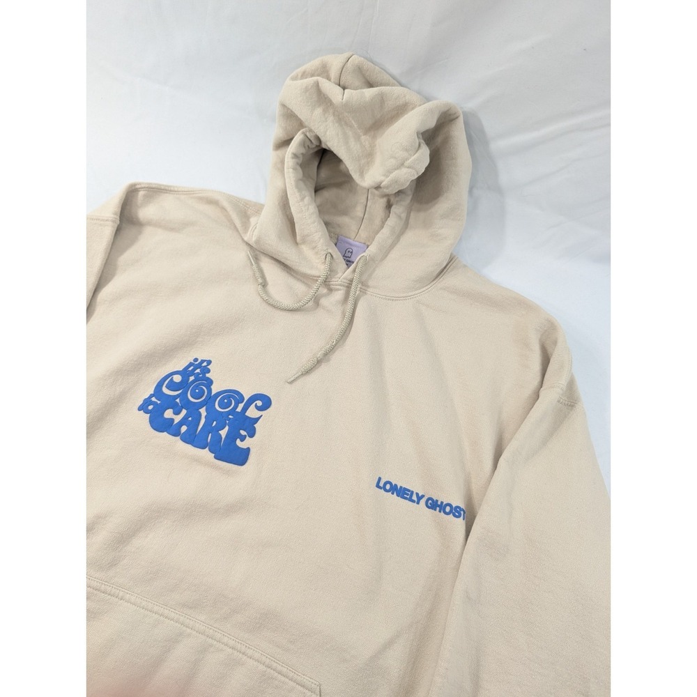 Lonely Ghost Cool to Care Hoodie Men's XL Pullover Hippie Graphic Logo